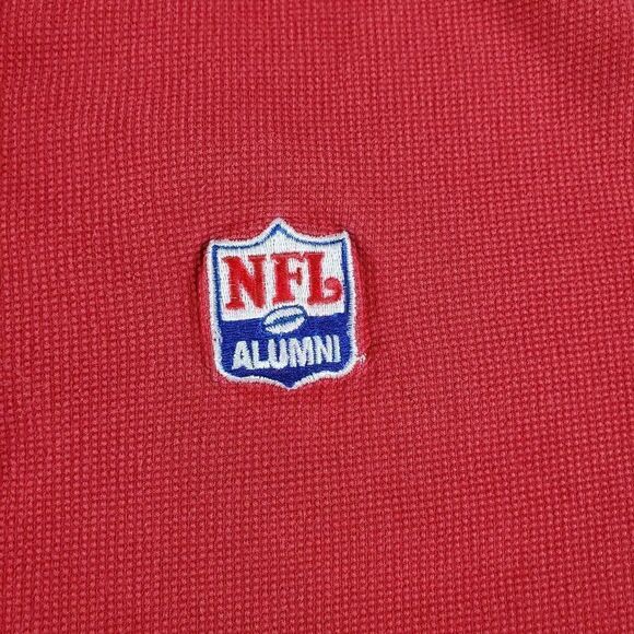 Vintage NFL Alumni Shirt Mens Large Red Antigua Football Ribbed Cotton Polo - Picture 2 of 9